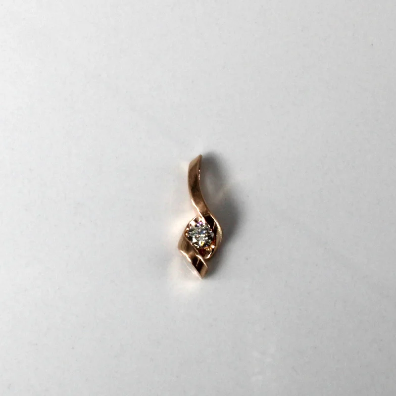 double-layered choker necklace Solitaire Diamond Rose Gold Pendant | 0.10ct |