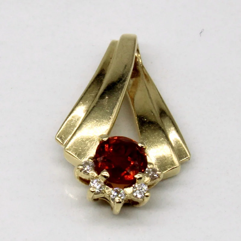 simple gold stacking rings Spessartite Garnet & Diamond Pendant | 1.05ct, 0.08ctw |