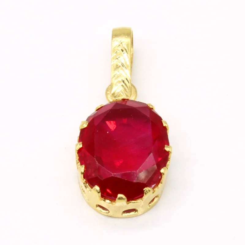 adjustable toe ring silver Synthetic Ruby Pendant | 5.10ct |