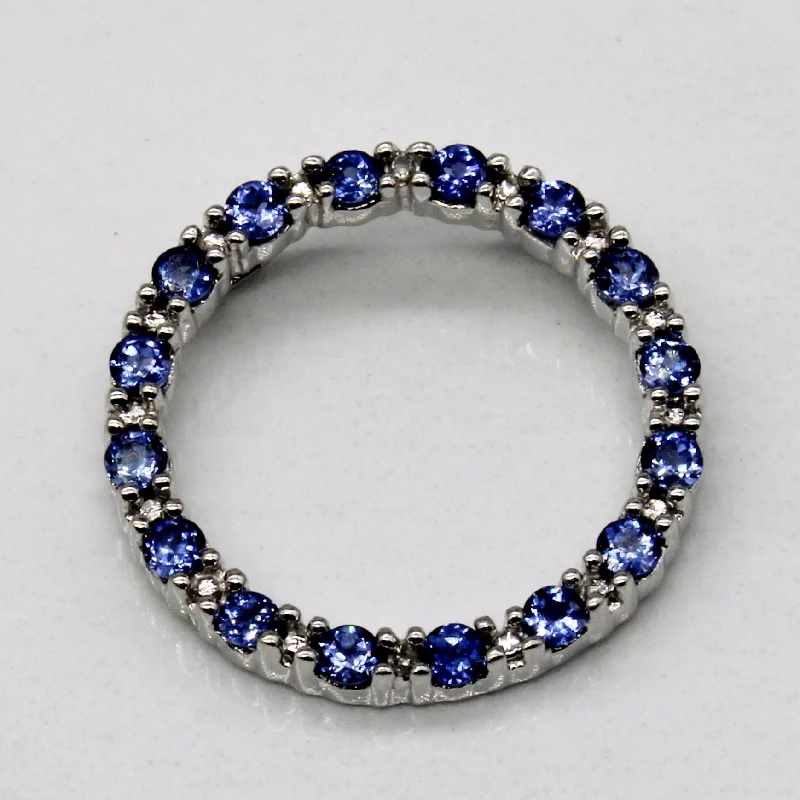 delicate floral wedding band Synthetic Sapphire & Natural Diamond Wreath Pendant | 0.50ctw, 0.01ctw |