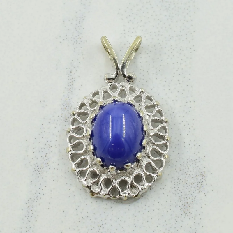 cubic zirconia eternity necklace Synthetic Star Sapphire Pendant | 1.80ct |
