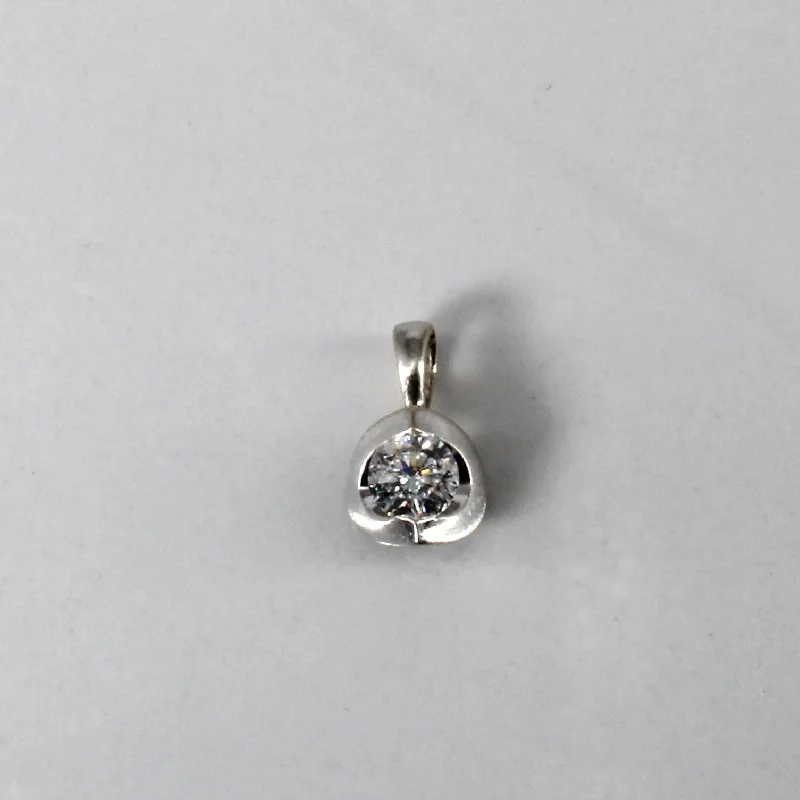 gold-plated snake chain bracelet Tension Set Solitaire Diamond Pendant | 0.22ct |
