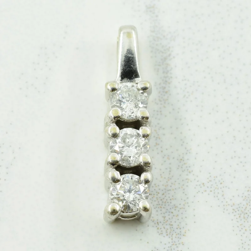 natural crystal pendant necklace Three Stone Diamond Pendant | 0.25ctw |