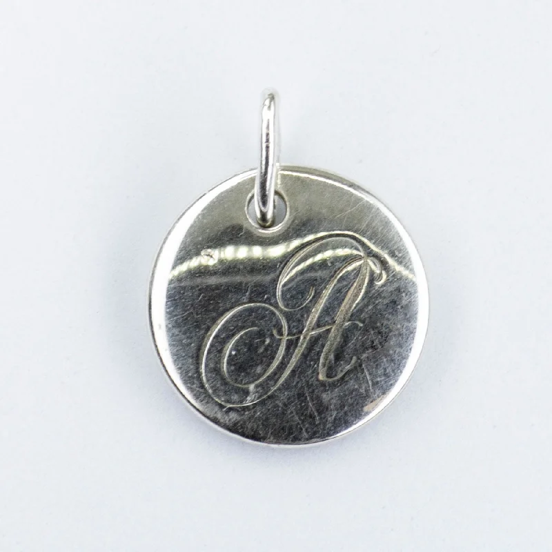 'Tiffany & Co.' "A" Initial Silver 925 Pendant Charm |