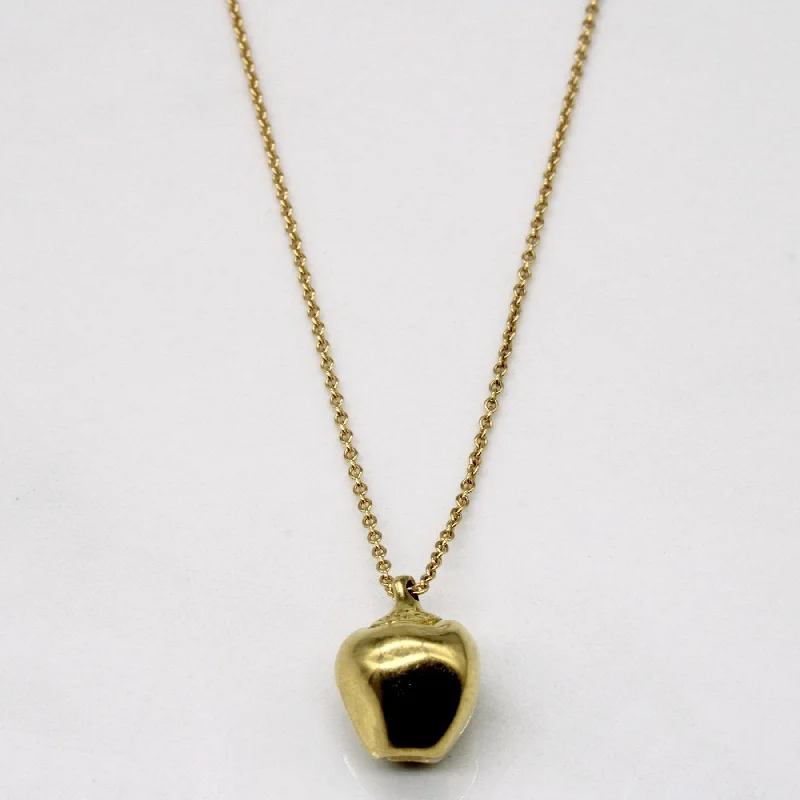 aquamarine birthstone necklace March 'Tiffany & Co' Elsa Peretti Vintage 1979 18k Yellow Gold Apple Necklace | 16" |