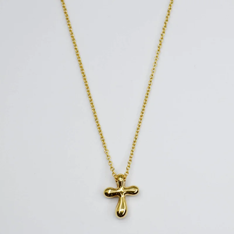 rose gold cubic zirconia earrings 'Tiffany & Co.' Elsa Perreti Cross Pendant 18k Yellow Gold Necklace | 16" |
