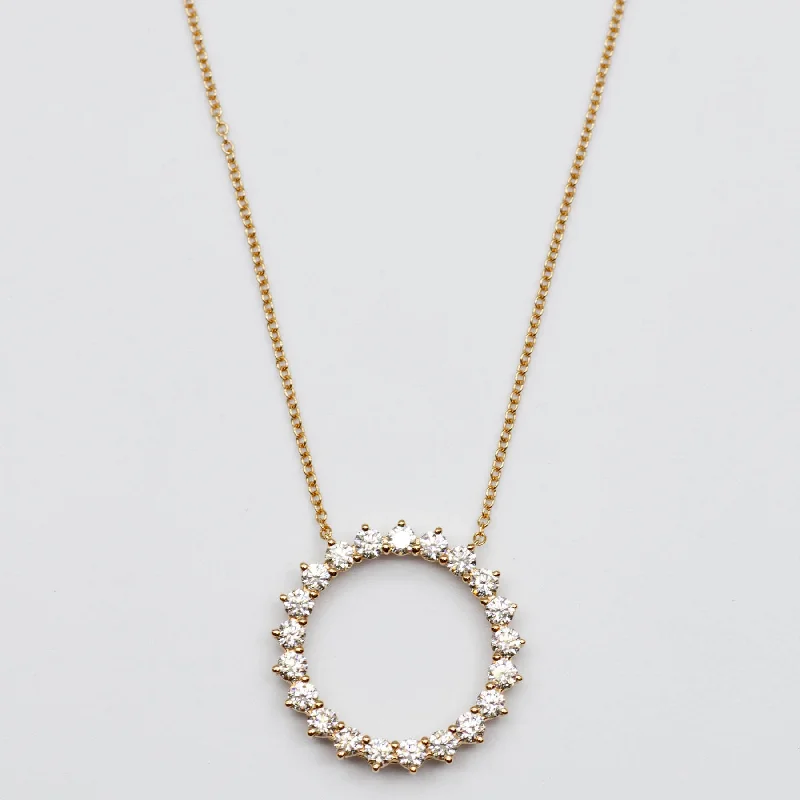 engraved pendant necklace 'Tiffany & Co.' 18k Rose Gold Open Circle Diamond Necklace | 0.93ctw | engraved pendant necklace 'Tiffany & Co.' 18k Rose Gold Open Circle Diamond Necklace | 0.93ctw |