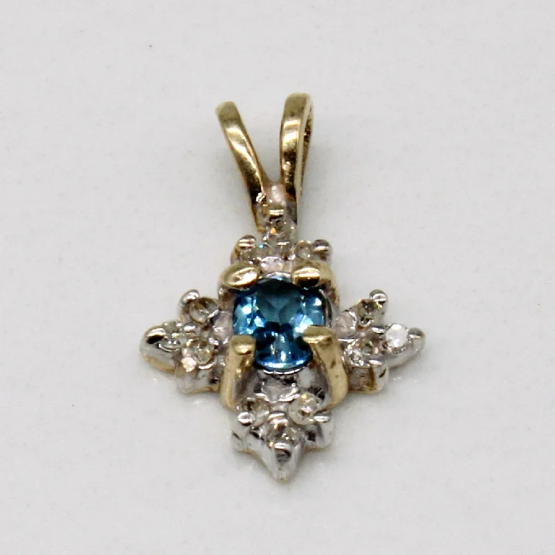 heart pendant necklace gold Topaz & Diamond Pendant | 0.15ct, 0.06ctw |