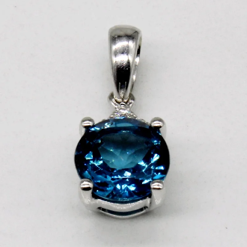 genuine ruby ring women Topaz & Diamond Pendant | 1.65ct, 0.03ctw |