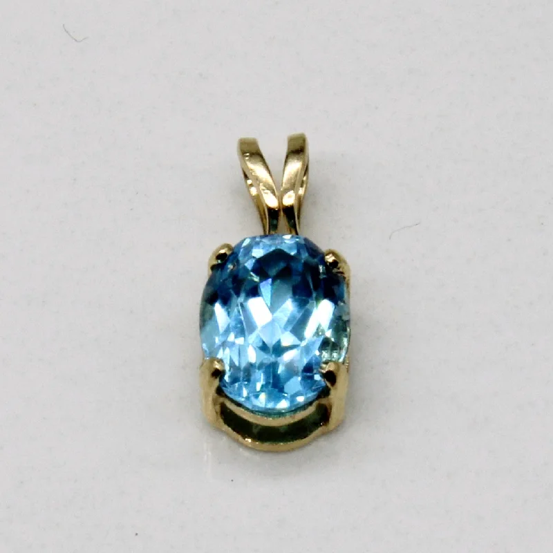 bold statement ring chunky Blue Topaz Pendant | 1.00ct |