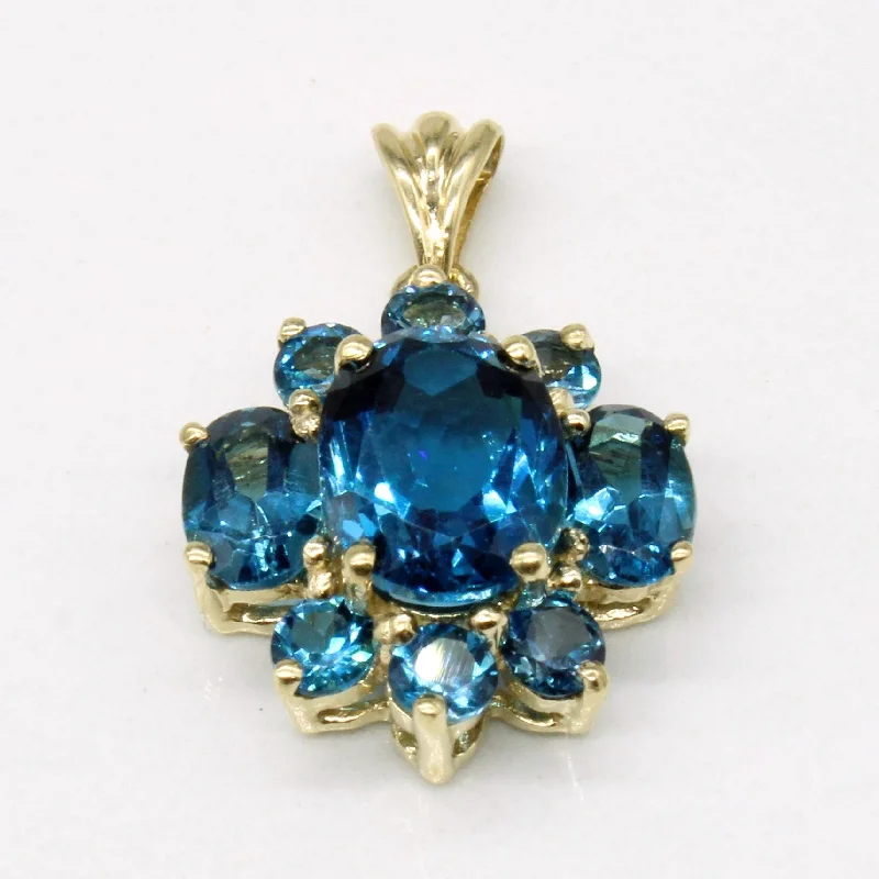 white gold necklace simple Topaz Pendant | 3.60ctw |
