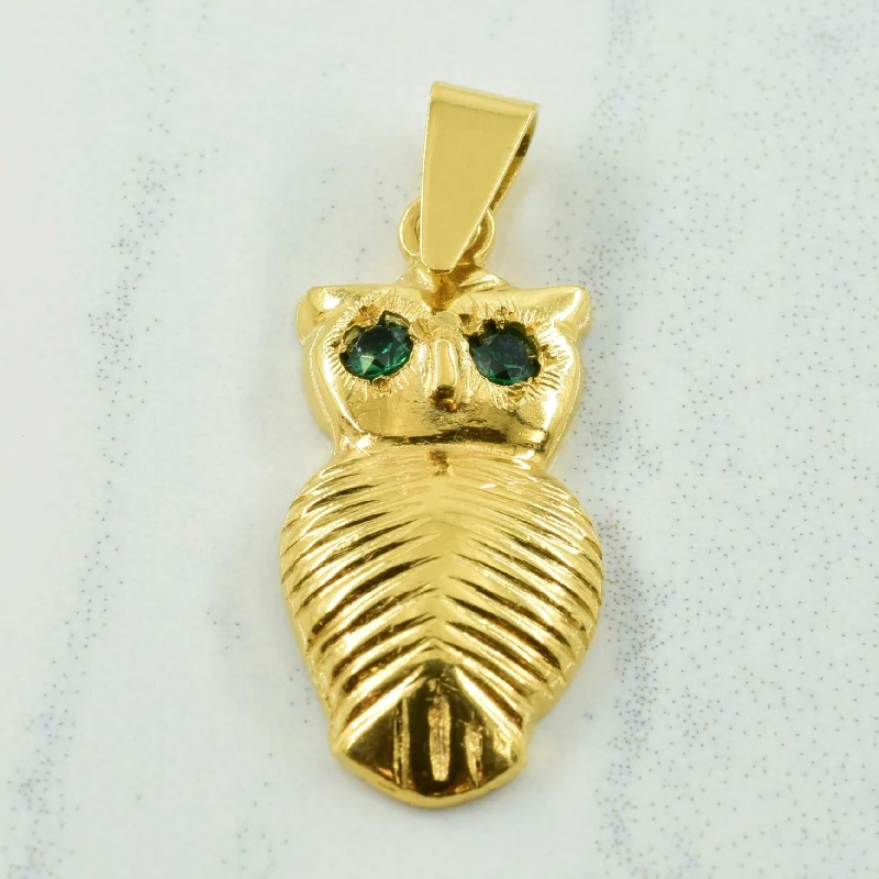 dainty opal nose ring Owl Pendant | 0.08ctw |