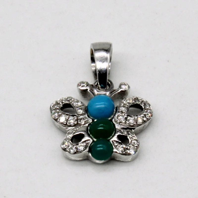 sterling silver arrow ring Turquoise & Diamond Butterfly Pendant | 0.21ctw, 0.07ctw |