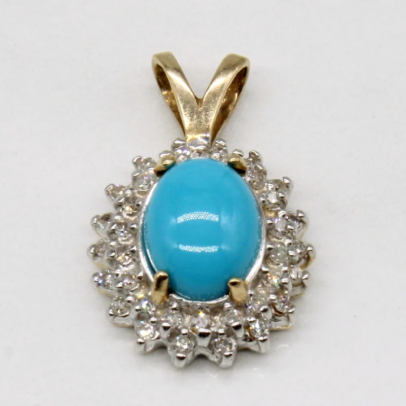 celestial sun and moon earrings Turquoise & Diamond Pendant | 1.55ct, 0.18ctw |