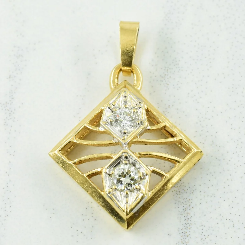 vintage turquoise pendant necklace Two Stone Diamond Pendant | 0.10ctw |