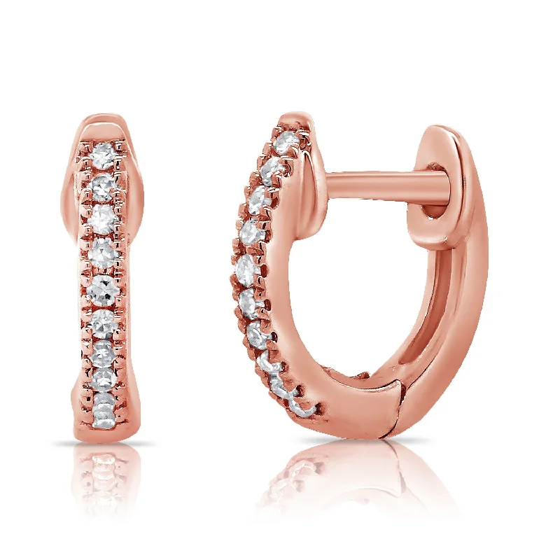 minimalist cubic zirconia earrings Classic Halfway Diamond Set Huggie Hoop Earrings