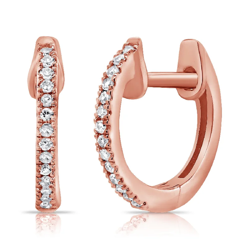 minimalist chain anklet gold 0.07ct Classic Diamond Huggie Earrings