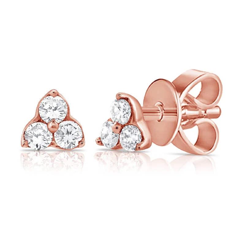 double-layered choker necklace 3 Stone Classic Clover Design Diamond Stud Earrings
