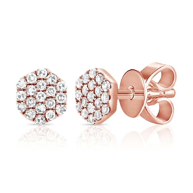 simple turquoise stud earrings Trendy Pave Diamond Disc Stud Earrings