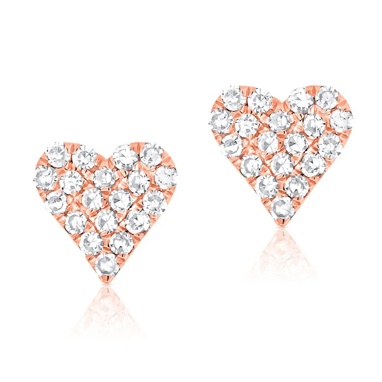 braided wedding ring men White Brilliant Diamond Pave Heart Stud Earrings
