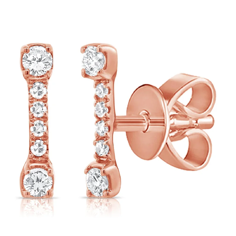 simple gold stacking rings 0.11ct Diamond Studs in 14K Gold