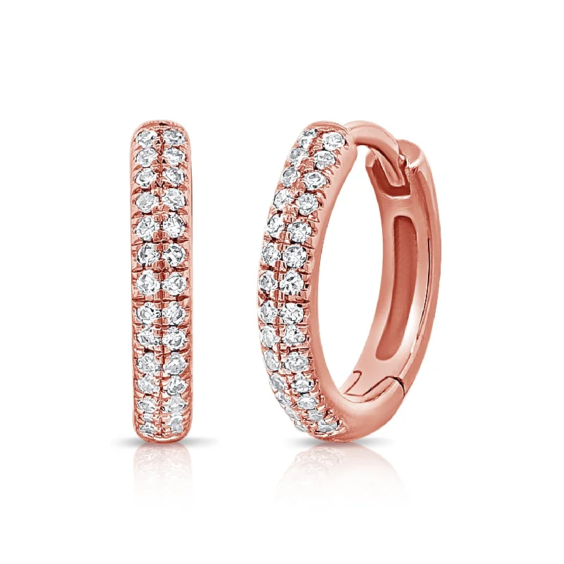 geometric diamond earrings gold 0.15ct Classic Diamond Huggie
