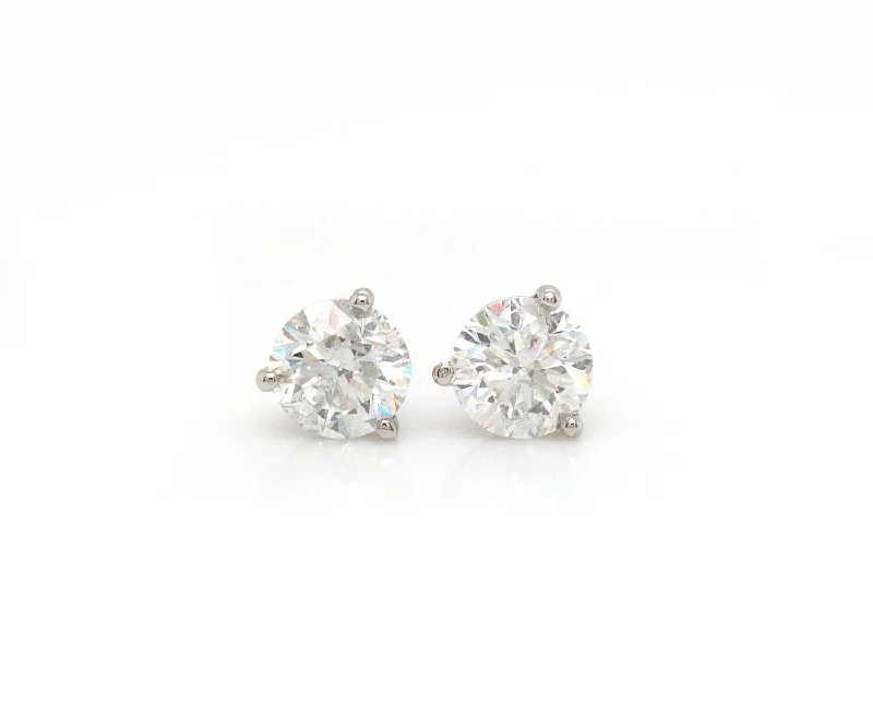 1.04ctw Round Diamond Solitaire Stud Earrings in 14K