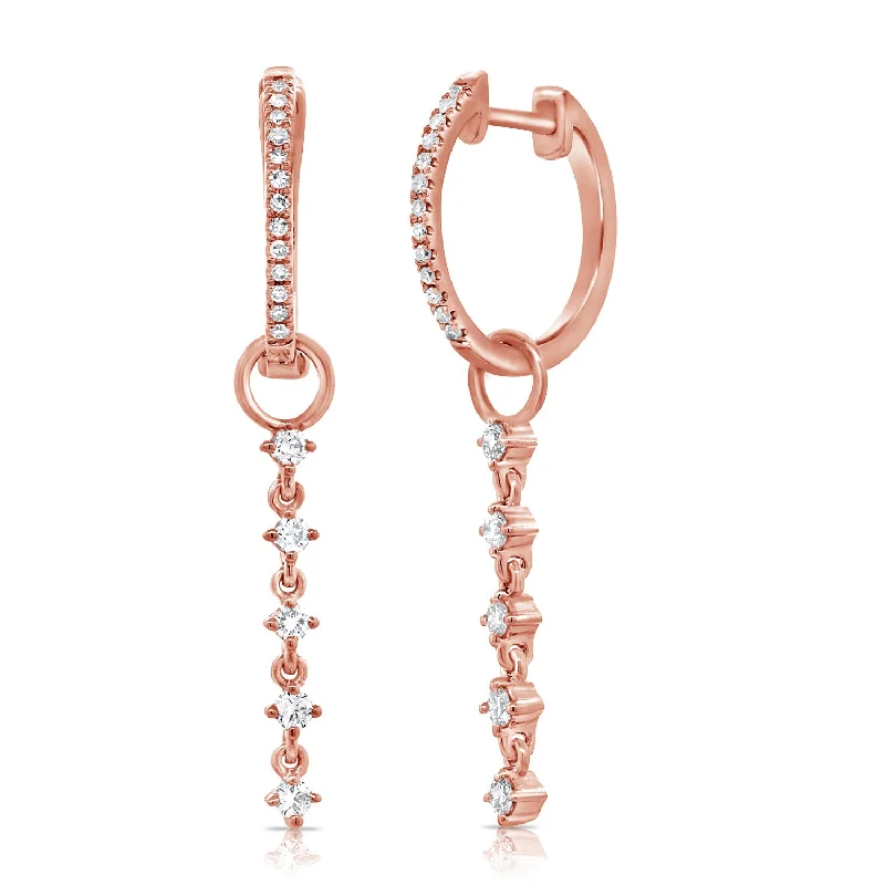 pearl and silver bracelet 14K Dangling Huggie with Charm