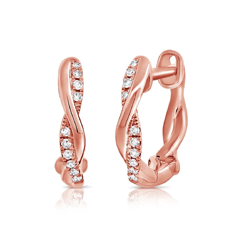 dainty gemstone drop earrings 14K Gold Huggie Earrings with Diamonds