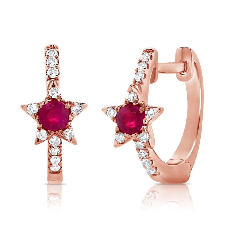 adjustable infinity charm bracelet Ruby & Diamond Star Huggies