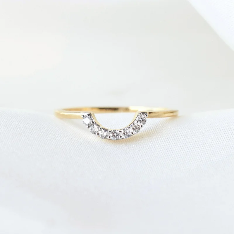 Diamond U Shaped Hugging Ring