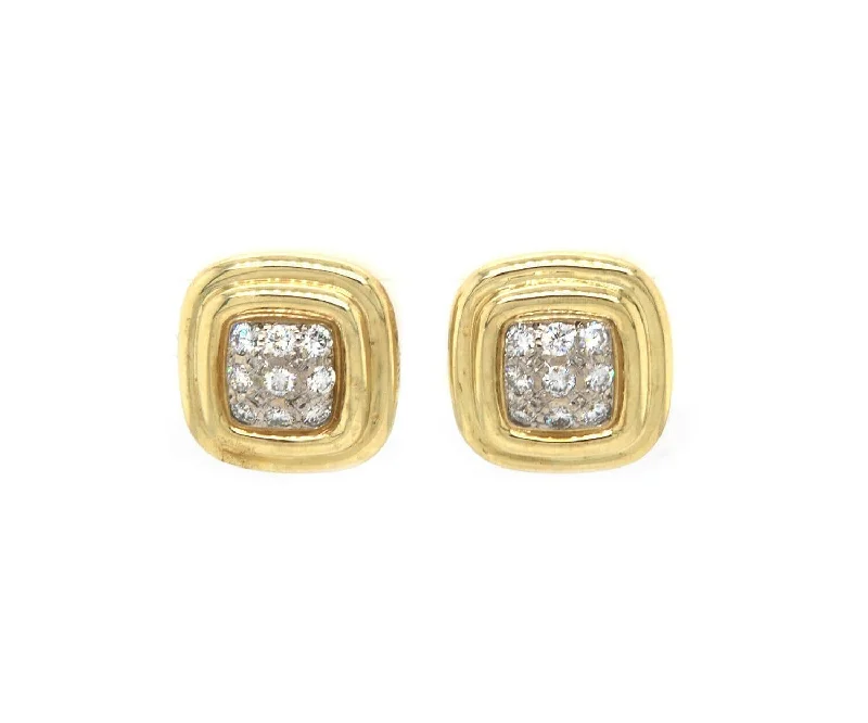 2.00ctw Diamond Cushion Bordered Earrings in 14K