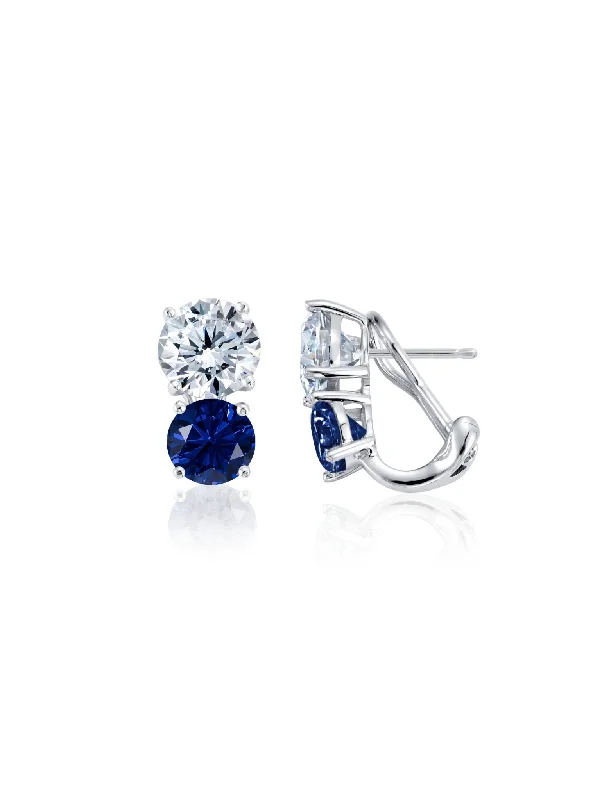opal and gold earrings 2 Stone Posted Earrings Sapphire Color Stone Finished In Pure Platinum opal and gold earrings 2 Stone Posted Earrings Sapphire Color Stone Finished In Pure Platinum