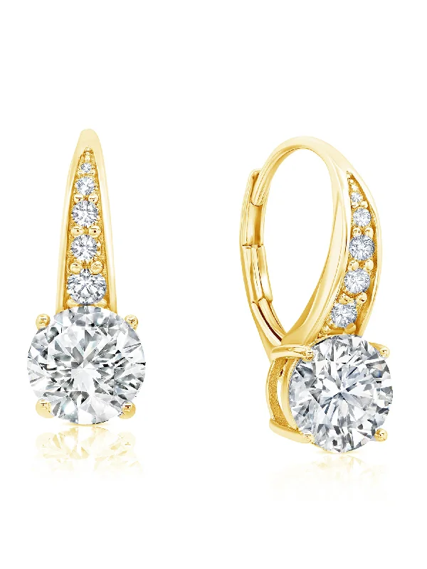 modern baguette diamond ring Brilliant Drop Earrings in Gold