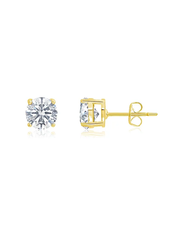 geometric diamond earrings gold April Birthstone Stud Earrings in 18KT Yellow Gold Finish geometric diamond earrings gold April Birthstone Stud Earrings in 18KT Yellow Gold Finish