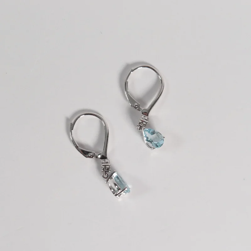 minimalist moonstone bracelet Aquamarine Drop Earrings