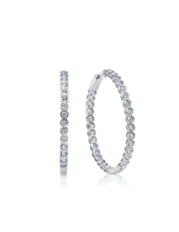 minimalist silver stacking bangles Bezel Inside Out Hoops Finished in Pure Platinum minimalist silver stacking bangles Bezel Inside Out Hoops Finished in Pure Platinum