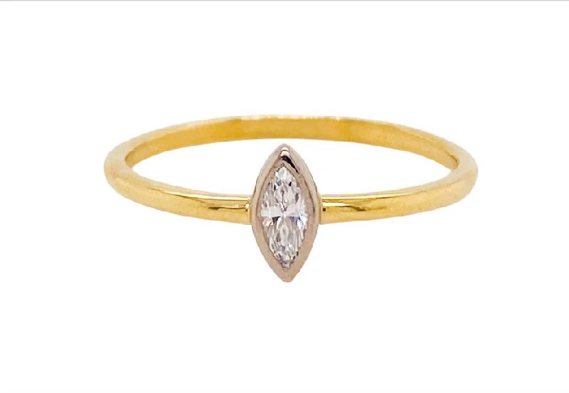 Bezel Marquise Diamond Ring