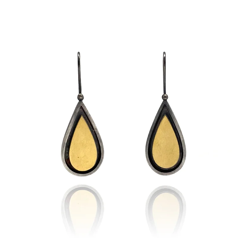 sterling silver infinity loop ring Bi-Metal Floating Teardrop Earrings