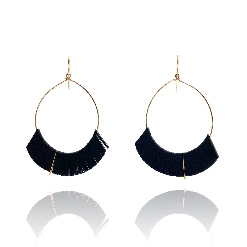 gold bar earrings minimalist Black Tassel Sequin Earrings
