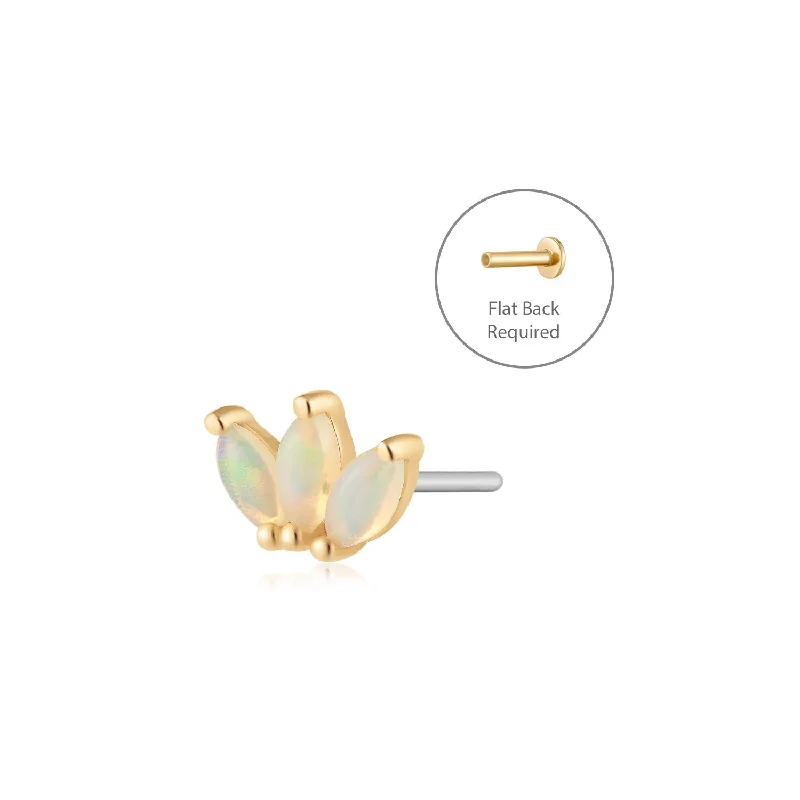 vintage locket necklace gold BLOOM - Flat Back Earring