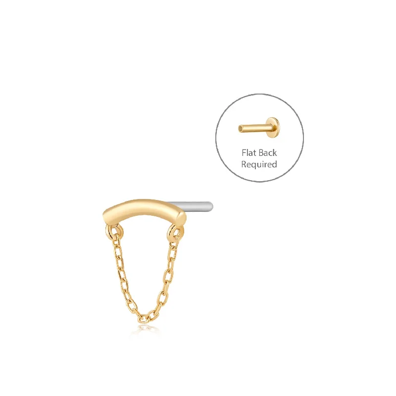 wide gold cuff bracelet BOWERY - Flat Back Earring