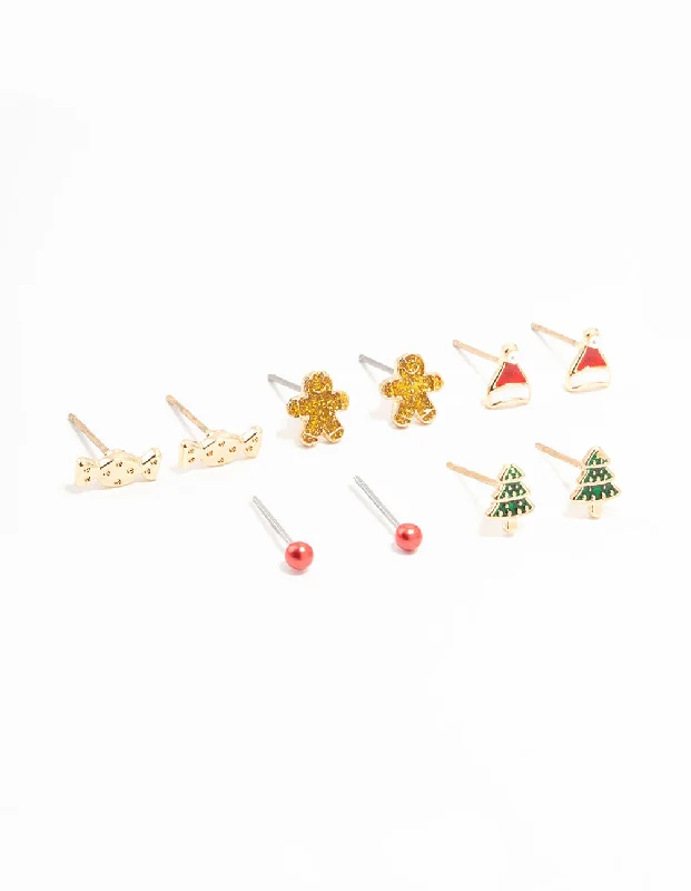 sterling silver infinity bracelet Candy & Tree Small Gold Stud Earrings 5-Pack