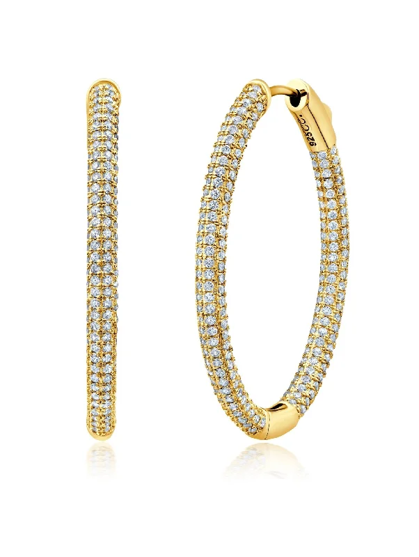 classic wedding set with diamonds Chamonix Hoop Earrings in Gold