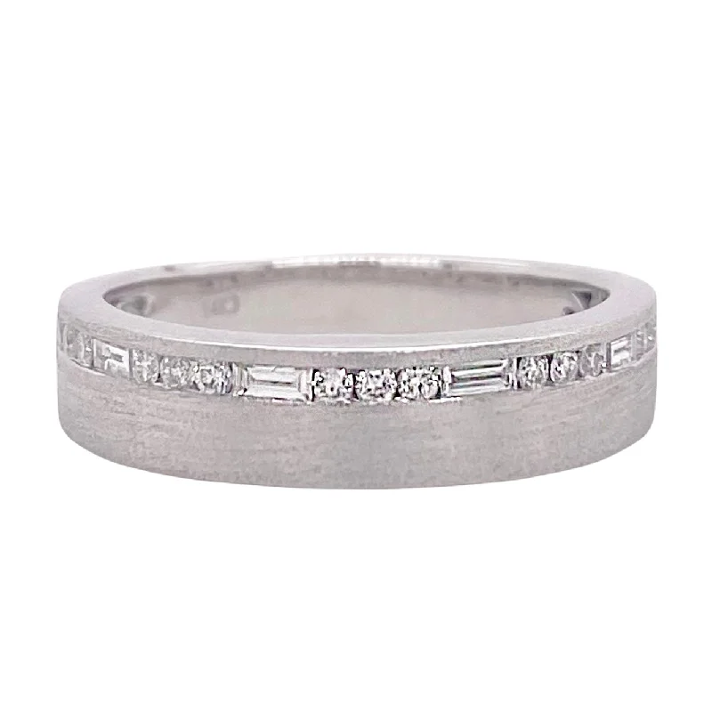 moissanite engagement ring affordable Channel Set Diamond Satin Band