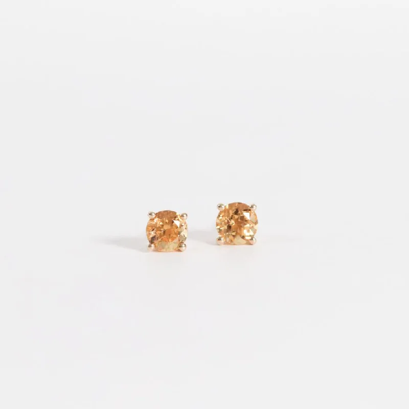 gold-plated snake chain bracelet Citrine Stud Earring