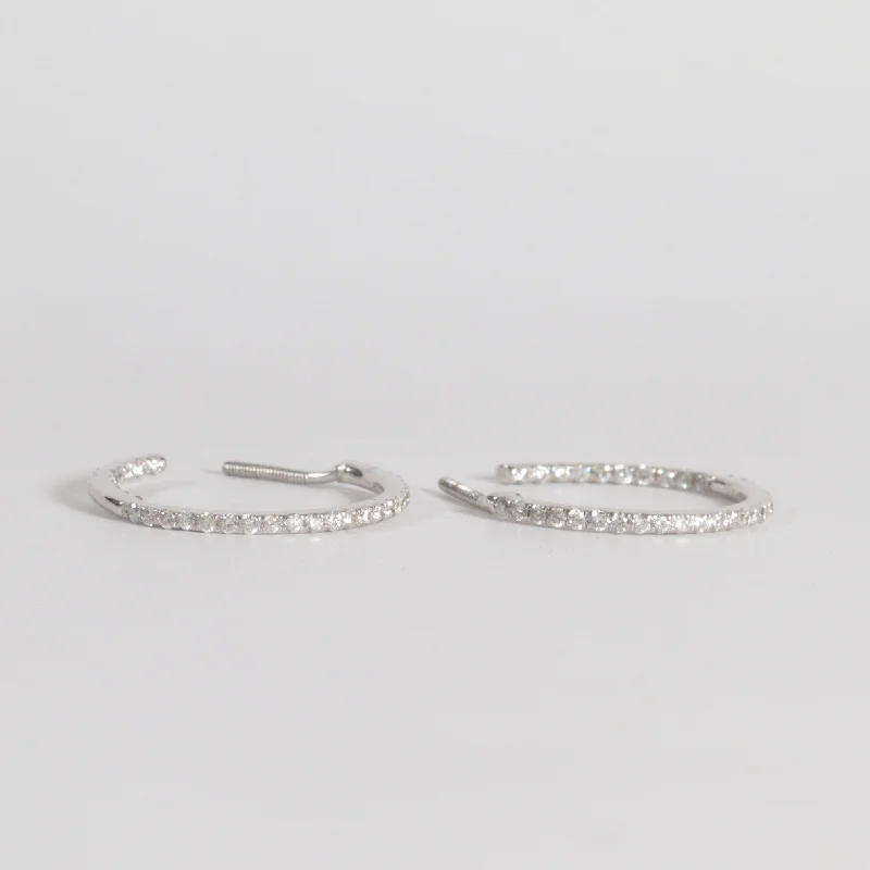 dainty birthstone ring for women Classic Diamond Hoops