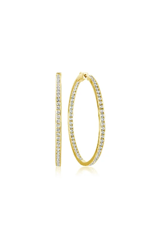 women’s leather wrap bracelet Classic Inside Out Hoop Earrings in Gold
