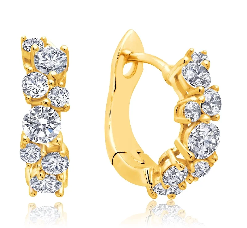 celestial meteor shower earrings Cluster Petite Hoop Earrings Finished in 18kt Yellow Gold celestial meteor shower earrings Cluster Petite Hoop Earrings Finished in 18kt Yellow Gold
