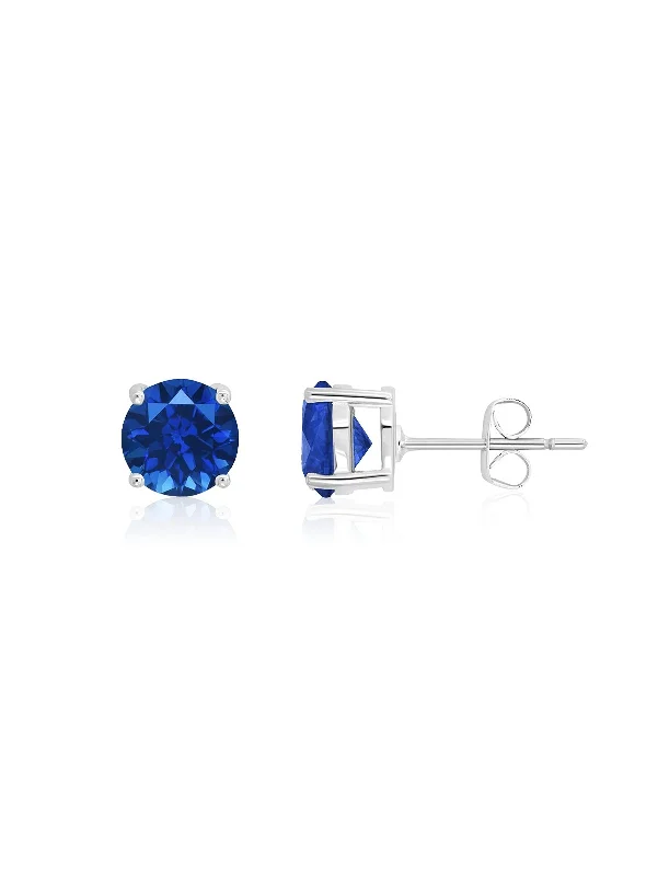 September Birthstone Stud Earrings Finished in Pure Platinum